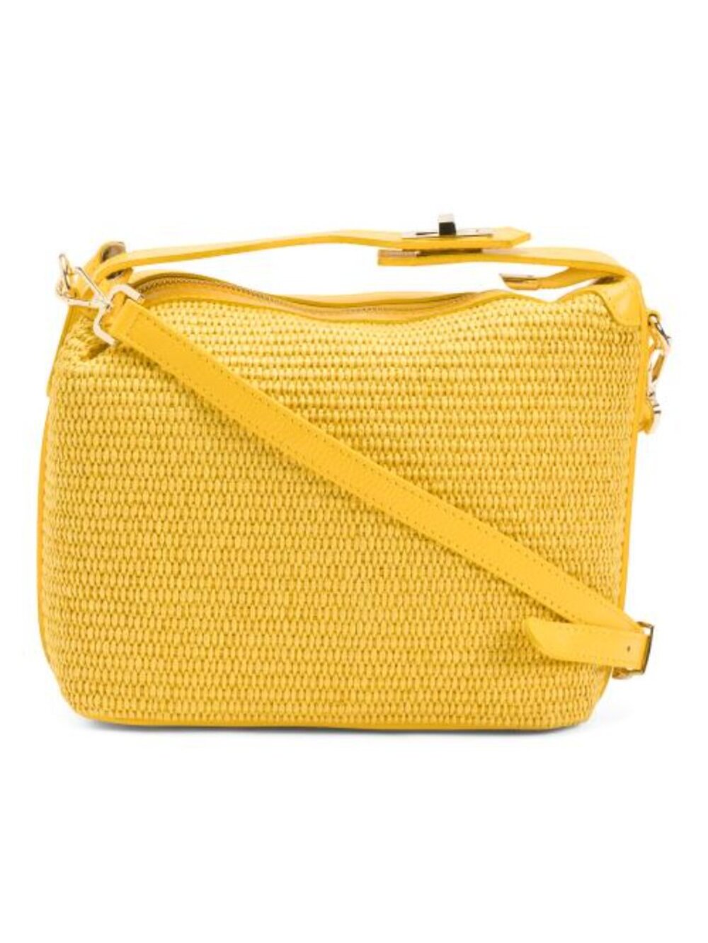 VIOLA CASTELLANI Made In Italy Straw Medium Folded Handle Satchel